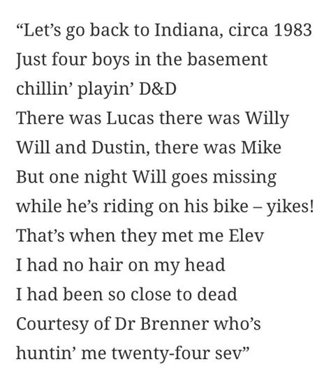 Lyrics Of The Stranger Things 1 Recap Rap That Millie Bobby Brown