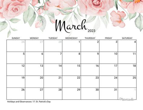 March 2023 And 2024 Calendar Free Printable With Holidays