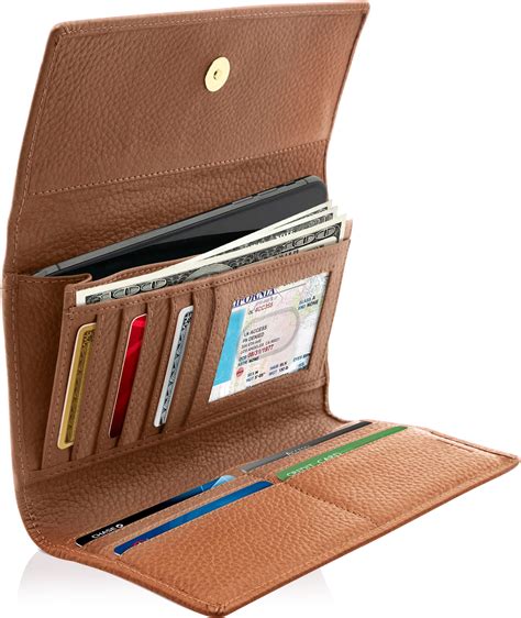 Trifold Clutch Rfid Wallets For Women Large Womens Wallet With Coin