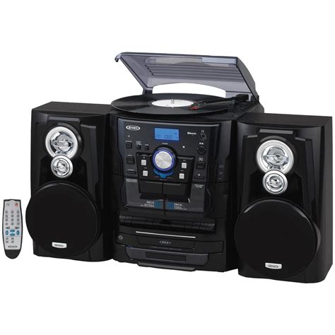 Jensen Jmc 1250 Bluetooth 3 Speed Stereo Turntable Music System With 3