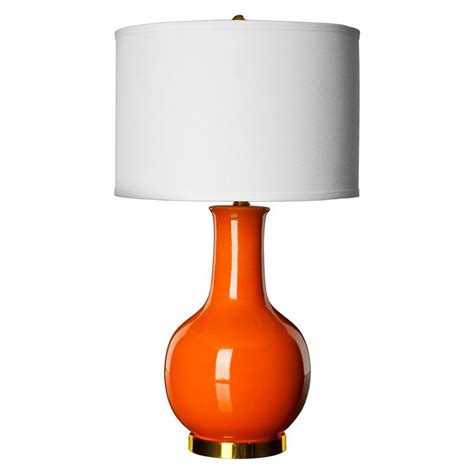 Safavieh 275 In Orange Ceramic Paris Lamp With White Shade Lit4024b