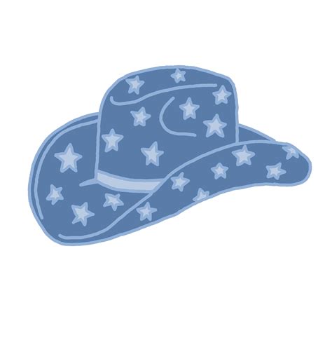 Blue Cowboy Hat Cowboy Hats Painted Preppy Stickers Cowboy Hat Tattoo