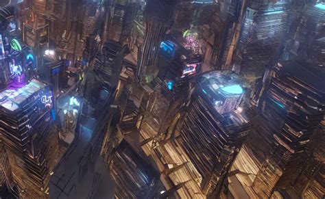 A Cyberpunk Arcology Megastructure Aerial Shot 8k Stable Diffusion