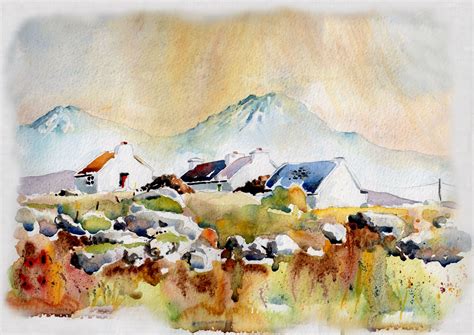 Donegal Homes Ireland Watercolor Sketchbook Painting Watercolor