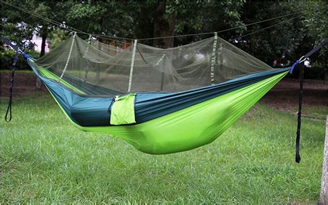 Thus it is extremely lightweight but durable. Outdoor 260*135cm Portable High Strength Parachute cloth hammocks Camping sleeping bag Mosquito ...