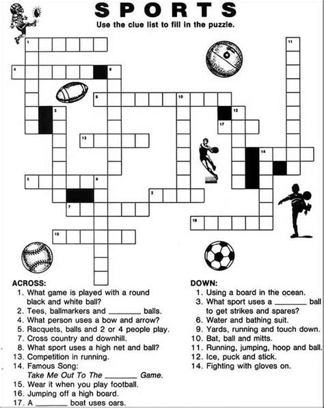 Printable Sports Crossword Puzzles Free