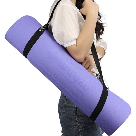 qatalyze extra thick 8mm tpe yoga mat with cover bag and strap extra wide 66cm exercise mat