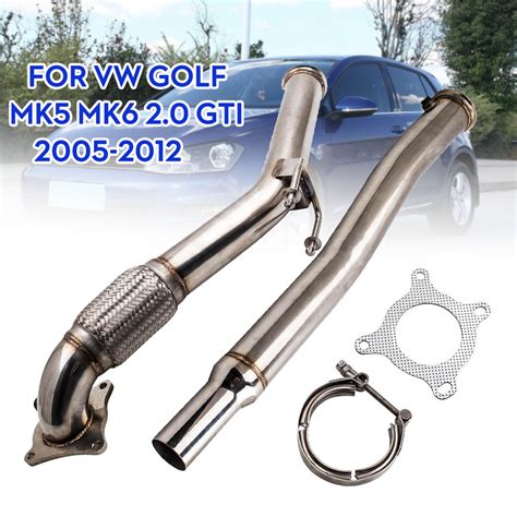 Exhaust Tips - Stainless Steel Exhaust Muffler Decat Downpipe For VW ...