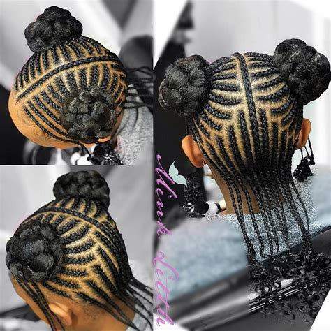 Messy bun for long hair. Braided Bun Style from @HairbyMinkLittle » Black Kids ...
