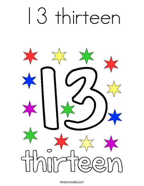 Number 13 Coloring Page At Free Printable Colorings