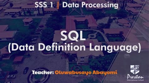 Sql Data Definition Language Sss1 Data Processing Youtube