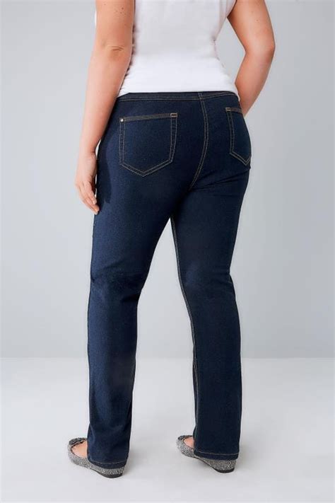 Indigo Blue Straight Leg Ruby Jeans Plus Size 14 To 36 Free Download