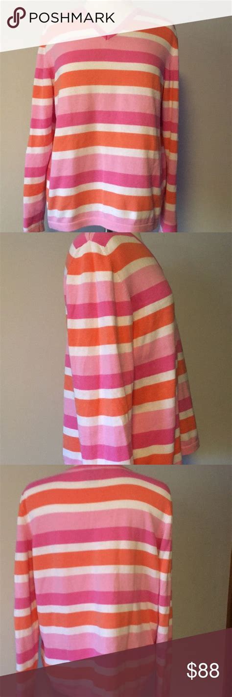 Lilly Pulitzer Striped V Neck Long Sleeve Cotton Clothes Design