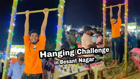 100sec Hanging Challenge In Besant Nagar Beach 😆 Must Try It With Ur