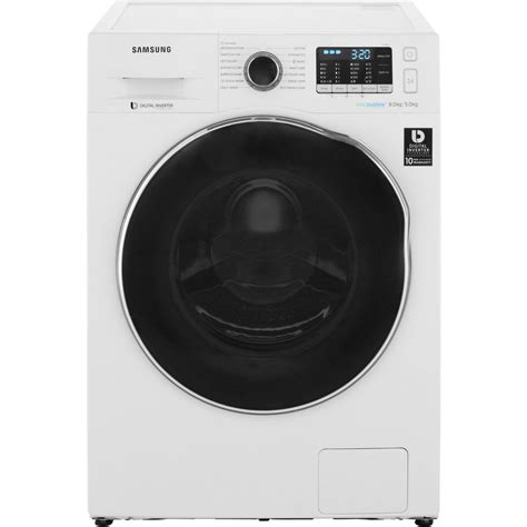 Wd90jaw design body colour white door crystal blue panel display led performance energy efficiency class a energy consumption (per cycle) kwh water consumption. Samsung ecobubble WD80J5A10AW 8Kg / 5Kg Washer Dryer Review