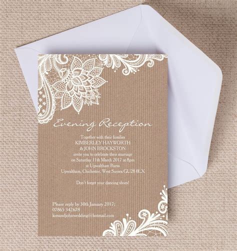 Top 10 Printable Evening Wedding Reception Invitation