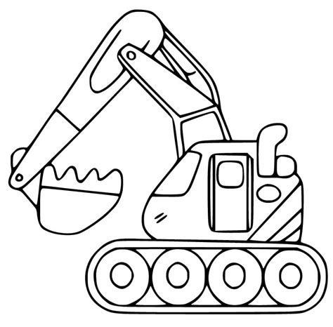 Very Simple Excavator Coloring Page Download Print Or Color Online
