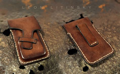 The patterns offers two different designs that will fit most smart phones the pdf file contains real size patterns for every piece required to finish the design. Leather iPhone Case by Leon Litinsky | Leather craft, Iphone leather case, Leather accessories