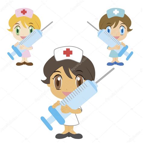 Cartoon Nurse With A Syringe — Stock Vector © Kchungtw 18504481