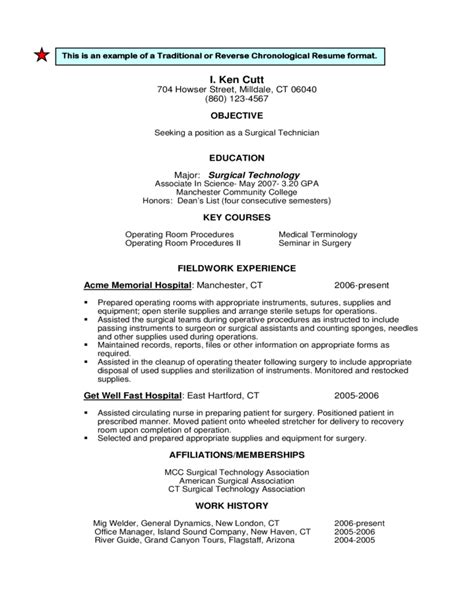 A chronological resume lists your work although many employers prefer a chronological resume, there are times when when you're just beginning your career: Traditional or Reverse Chronological Resume Format Free Download
