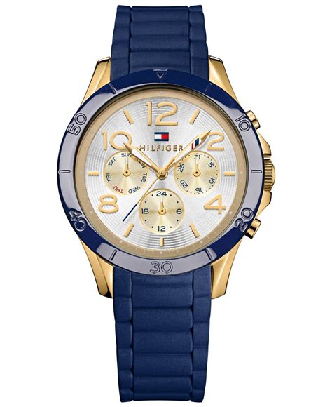 Tommy Hilfiger Womens Blue Silicone Strap Watch 38mm 1781523 In Blue