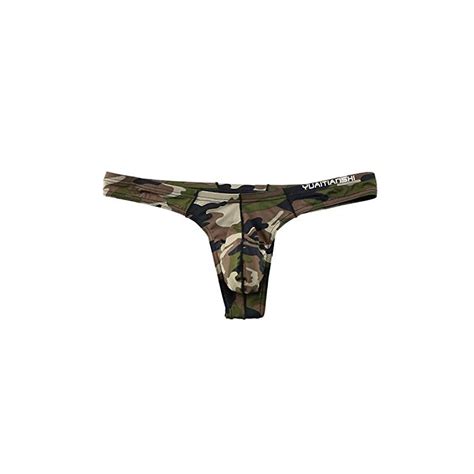 Csmarte Mens Cool Camouflage Thong Underwearhot Low Rise Mens Thong