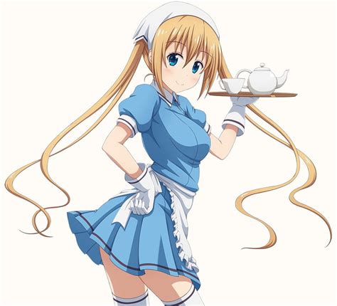 hd wallpaper anime blend s blonde blue dress blue eyes blush cup girl wallpaper flare
