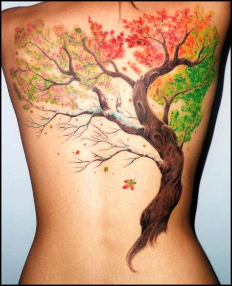 Unforgettable Fall Tattoos Cuded Autumn Tattoo Tree Tattoo Back