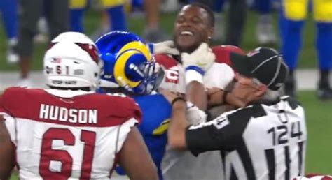Aaron Donald Tried To Choke Another Player During Rams Cardinals Playoff Game Brobible