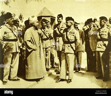 Photograph Of King Abdullah I Bin Al Hussein 1882 1951 Being Escorted