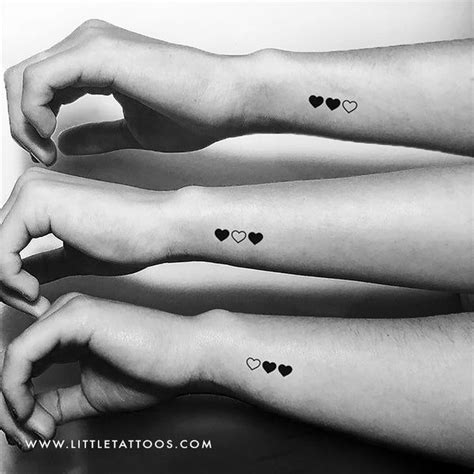 Matching Heart Temporary Tattoo Set Of 333 Heart Temporary
