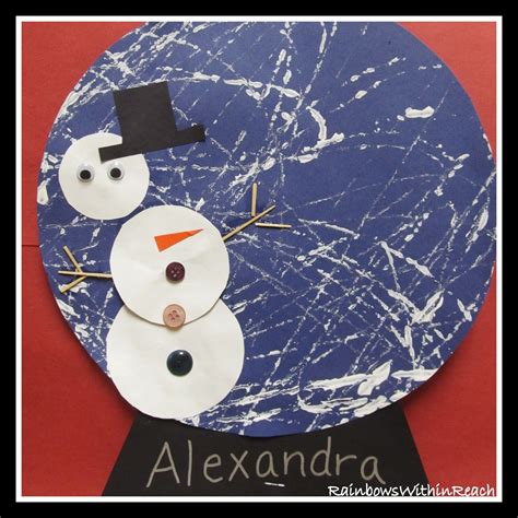 Snowman In A Snow Globe Winter Art Project Winter Crafts For Toddlers