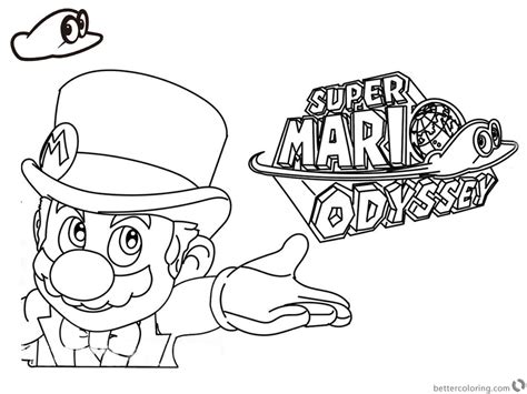 Super coloring free printable coloring pages for kids coloring sheets free colouring book illustrations printable pictures clipart black and. Super Mario Odyssey Coloring Pages Line Art with Logo ...