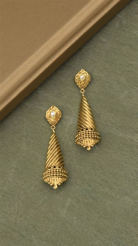 Kt Gold Long Drop Earrings Gold Jewelry Gold Earrings Designs