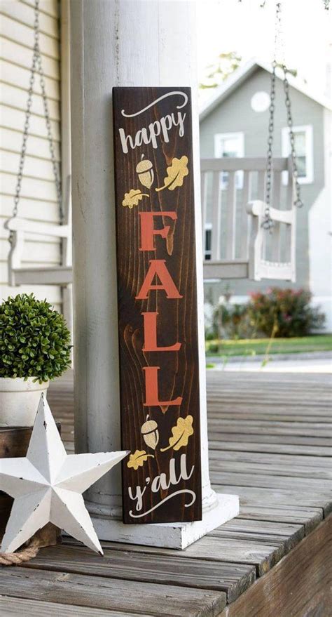 Happy Fall Yall Porch Sign I Happy Fall Sign I Fall Sign Etsy Fall