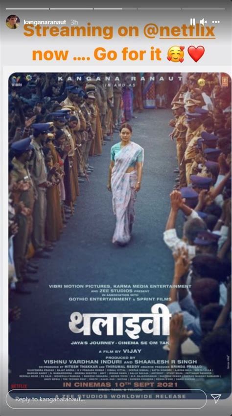 Thalaivii Kangana Ranaut Starrer Releases On Netflix After 2 Weeks Of