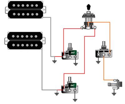 1 humbucker, 2 single coil 5 way switch w push/pull coil tap. Two Humbucker One Tone One Volume Wiring Diagram - Database - Wiring Diagram Sample