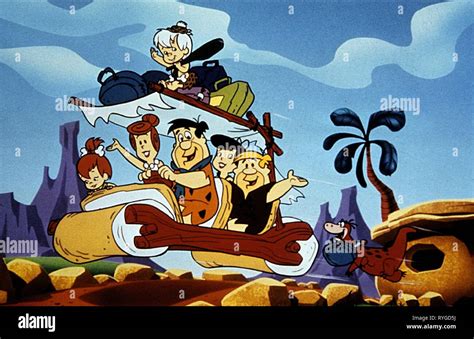 Wilma Fred Flintstone Betty Barney Escombros Dino The Flintstones