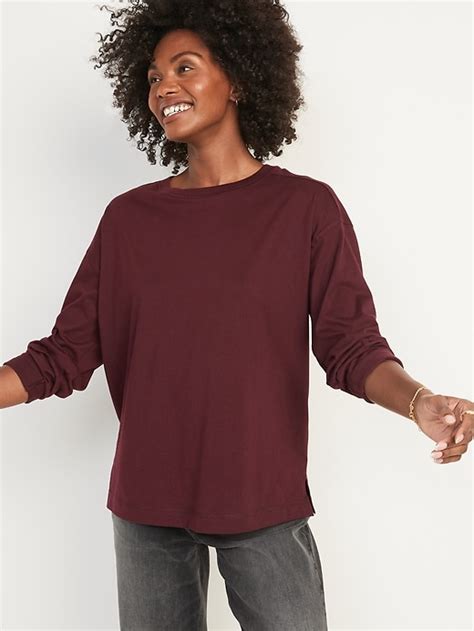 Long Sleeve Vintage Loose T Shirt For Women Old Navy