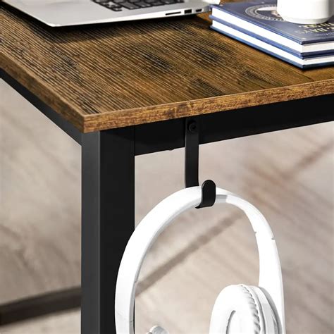 Industrial Computer Desk With Monitor Stand Rustic Brownblack