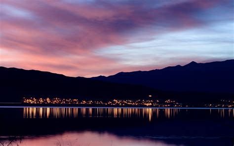 Wallpaper Sunset Sea Cityscape Lake Nature Reflection Sky