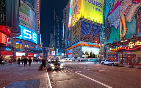 New York Night Times Square Papel De Parede Para Celular Para