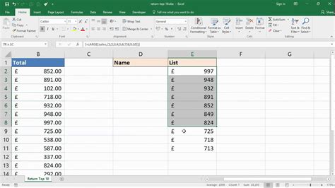 10 Formulas De Excel