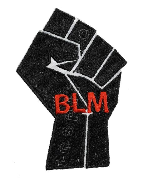 Black Power Fist Blm Embroidered Iron On Patch 225 X Etsy