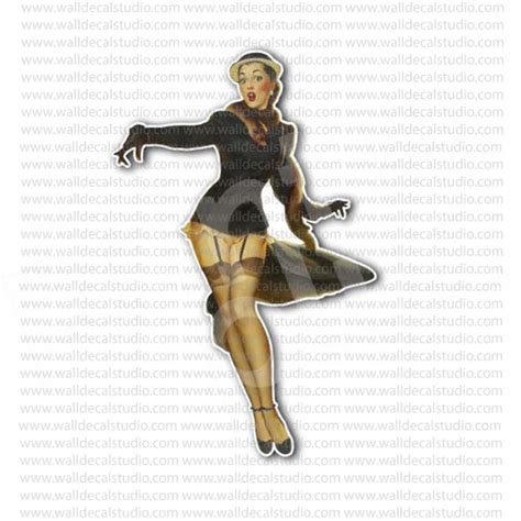 From 400 Buy Pin Up Girl In Hat And Sexy Dress Sticker