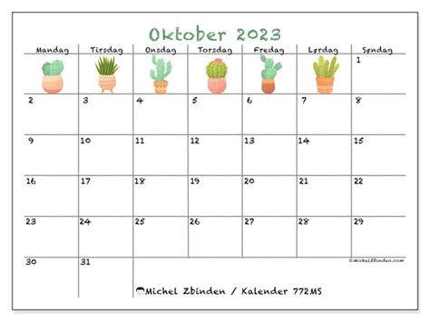 Kalender Oktober 2023 772 Michel Zbinden No