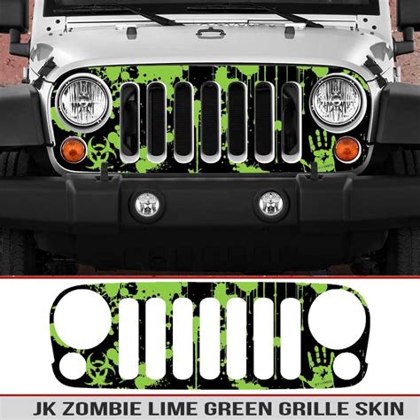Jeep Wrangler Jk Grille Skin Zombie Splatter Alphavinyl