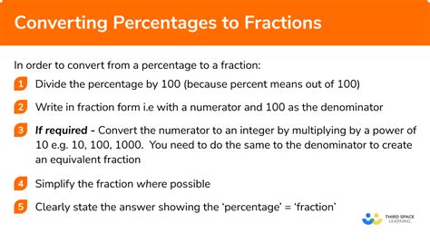 Percentages To Fractions Gcse Maths Steps Examples And Worksheet