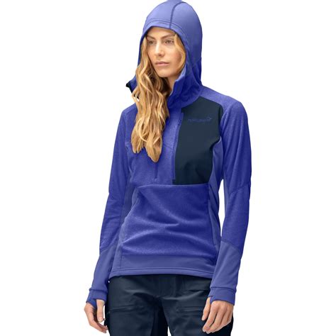 Norrona Lofoten Thermal Pro Hood Pullover Women Violet Stormroyal Blue