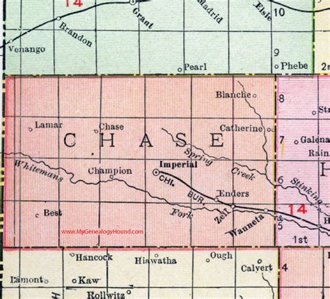 Chase County Nebraska Map 1912 Imperial Wauneta Champion Enders